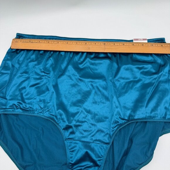 Vintage 90's Lane Bryant Intimat Shiny Satin High Leg Brief bikini Panty glossy - Picture 7 of 16